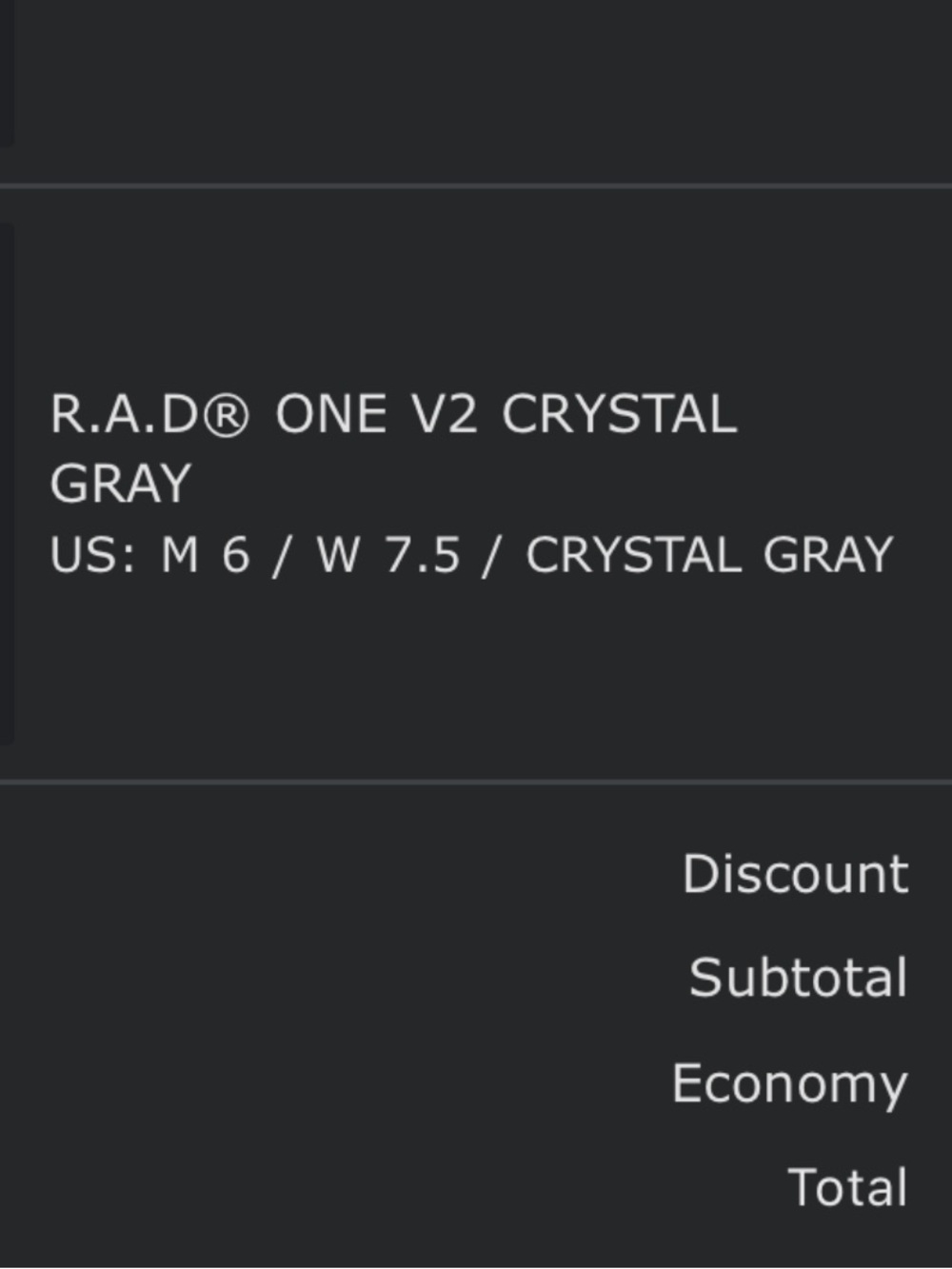 R.A.D. One V2 Crystal Gray Sneakers 6/7.5 - Picture 8 of 12